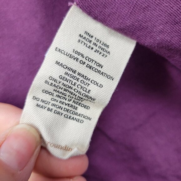 Soft Surroundings Playa Embroidered Open Jacket Dark Berry Size Medium Cotton - Picture 12 of 16